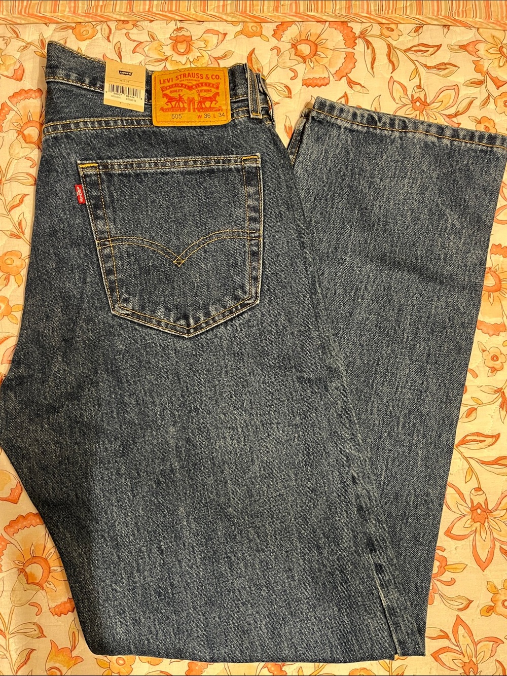 BRAND NEW NWT Levi's Men's Dark Blue Relaxed Straight Jeans - 36x34